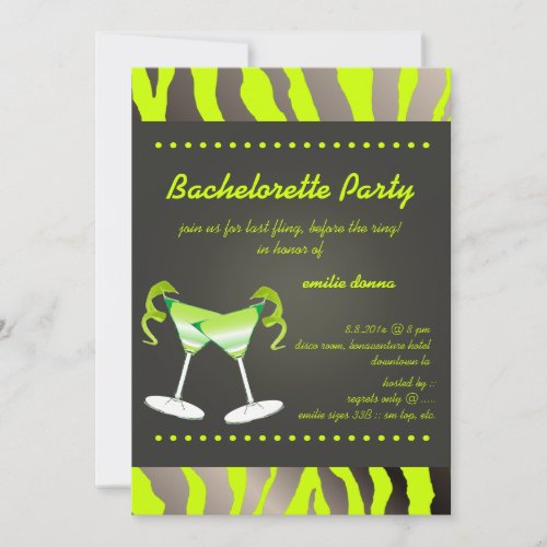 PixDezines apple martini Bachelorette Party Invitation