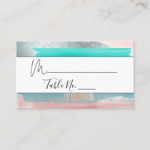 PixDezines Aqua Watercolor Modern Art Place Cards