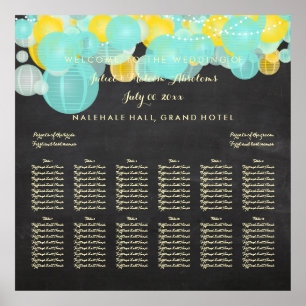 PixDezines Aqua/Yellow/Lanterns/Seating Chart