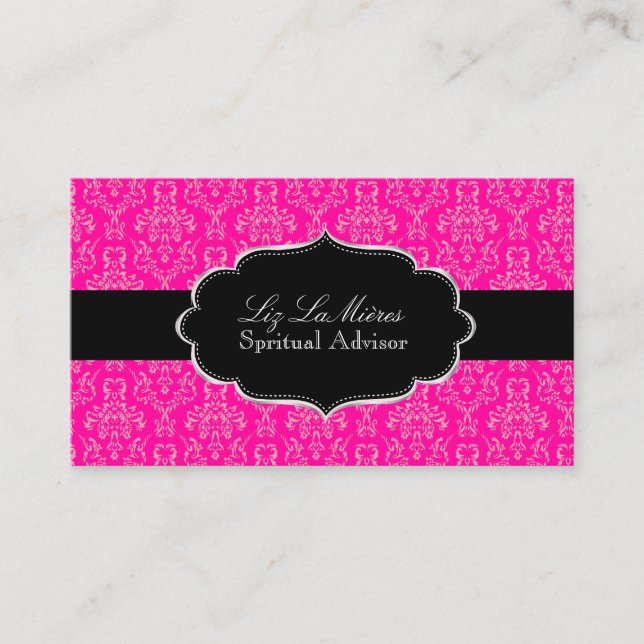PixDezines Arianna Damask/DIY color Business Card (Front)