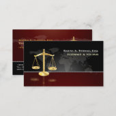 PixDezines ATTORNEY, MASCULIN /GRAPHITE+MAROON Business Card (Front/Back)