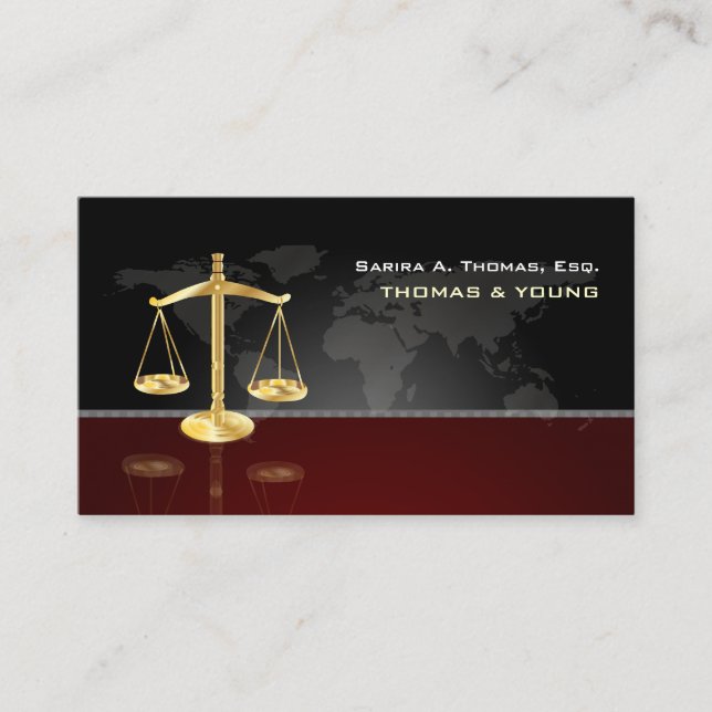 PixDezines ATTORNEY, MASCULIN /GRAPHITE+MAROON Business Card (Front)