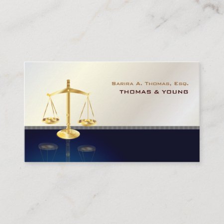 Pixdezines Attorney, Navy Grey Pinstripe Business Card