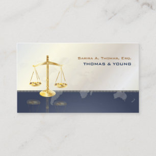 PixDezines ATTORNEYS/WHITE+BLUE Business Card
