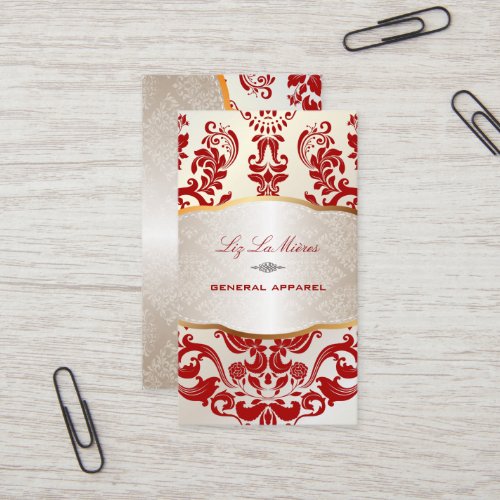 PixDezines augusta damask/red Business Card
