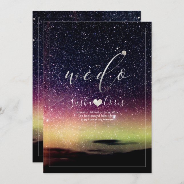 PixDezines Aurora Night Sky Invitation (Front/Back)
