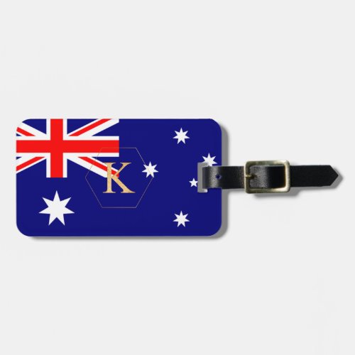 PIXDEZINES AUSTRALIAN FLAG  DIY MONOGRAM LUGGAGE TAG