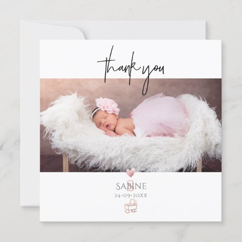 PixDezines Baby Shower Thank You Rose Gold Invitation