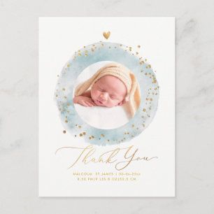 PixDezines Baby Shower Thank You Watercolor Frame Postcard