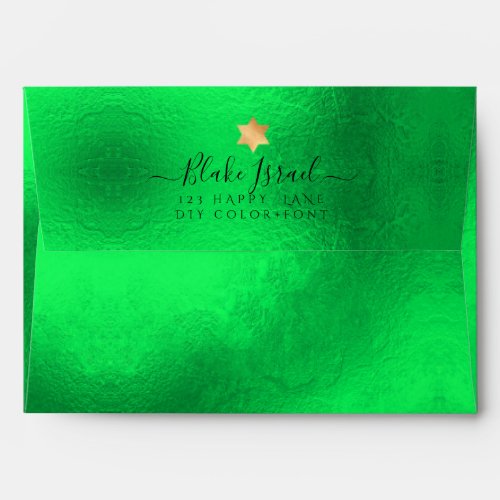 PixDezines Back Flap Return Address Neon Green Envelope