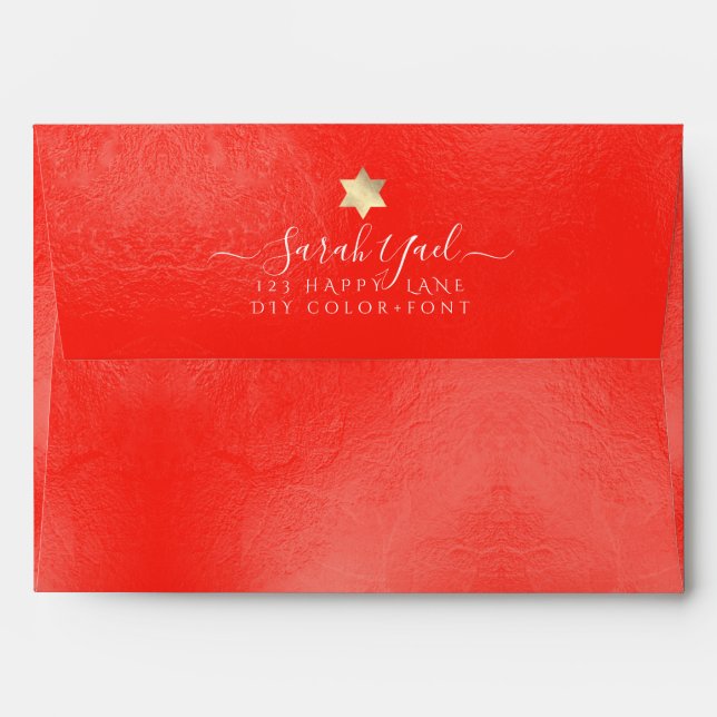 PixDezines Back Flap Return Address, Neon Orange Envelope (Back (Top Flap))