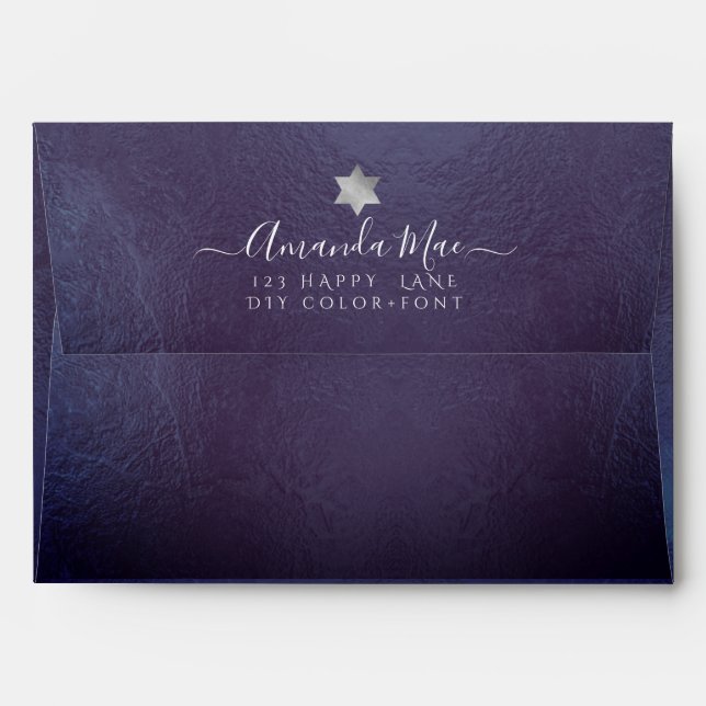 PixDezines Back Flap Return Address, Thunder Blue Envelope (Back (Top Flap))
