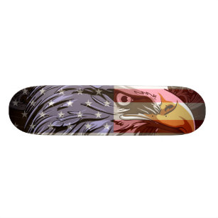 PixDezines bald eagle/american flag Skateboard