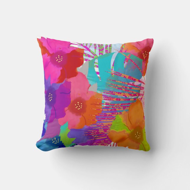 PixDezines bali kai/diy background colors Throw Pillow (Front)