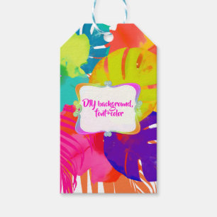 PIXDEZINES BALI KAI, TROPICAL FLORAL+FOLIAGE GIFT TAGS