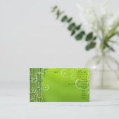 PixDezines Bamboo + pearly swirls Business Card (Standing Front)