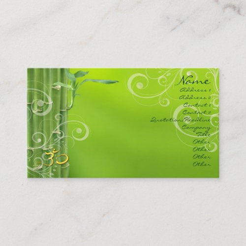 PixDezines Bamboo + pearly swirls Business Card Template