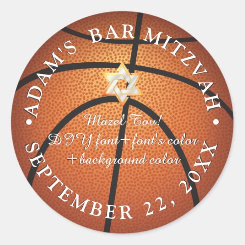 PixDezines Bar MitzvahBat MitzvahDIY Classic Round Sticker