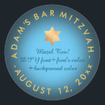 PixDezines Bar Mitzvah/Bat Mitzvah/DIY color Classic Round Sticker<br><div class="desc">PixDezines bar mitzvah stylish return address labels / stickers DIY color,  accented with star of david.com.   All rights reserved.</div>