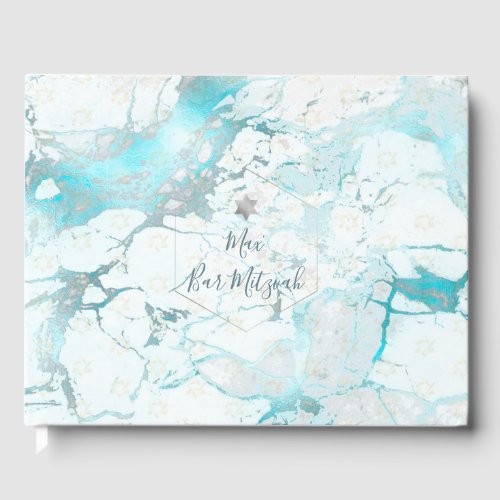 PixDezines Bar Mitzvah, Marble, Aqua+Silver