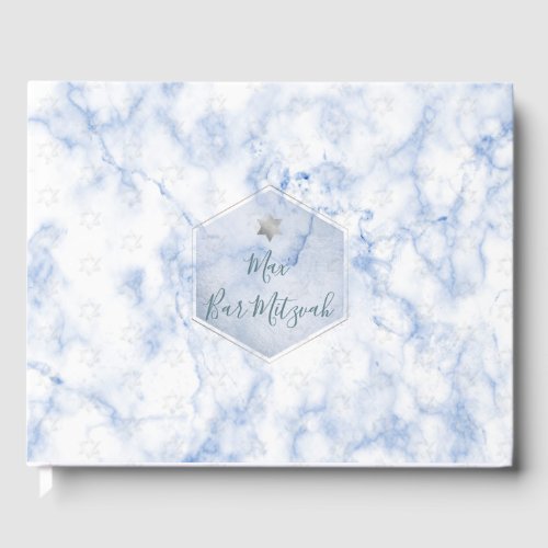 PixDezines Bar Mitzvah, Marble, Blue+Silver
