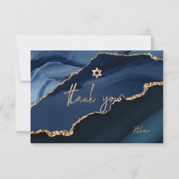 Pixdezines Bar Mitzvah Watercolor Agate Thank You by custom_mitzvah at Zazzle