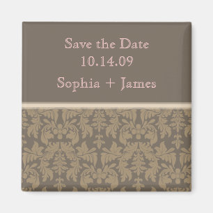 PixDezines baroque damask, diy save the date Magnet