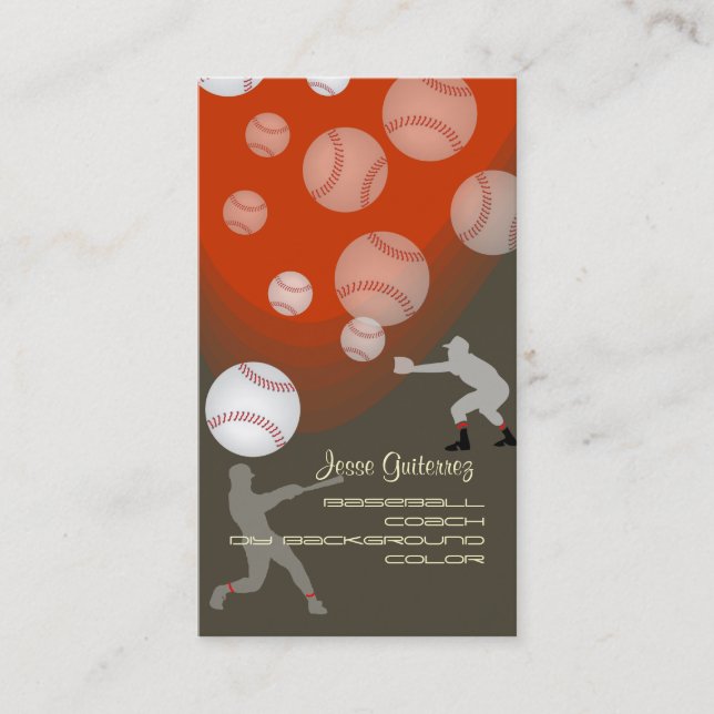 PixDezines baseball coach/diy background color! Business Card (Front)