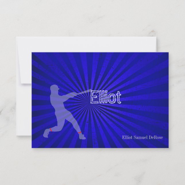 PixDezines Baseball Thank you cards, Flat Card (Front)