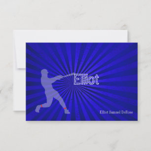 PixDezines Baseball Thank you cards, Flat Card