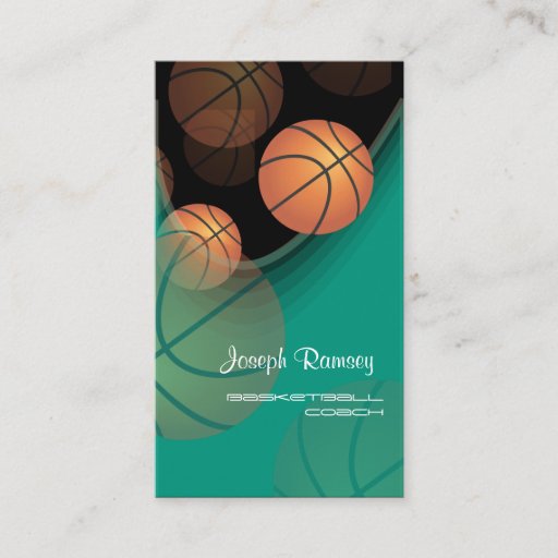 Customizable PixDezines Basketball Coach/DIY background color Business Card Templates