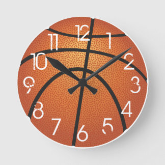 PixDezines Basketball Wall Clock/DIY Color/Font Round Clock
