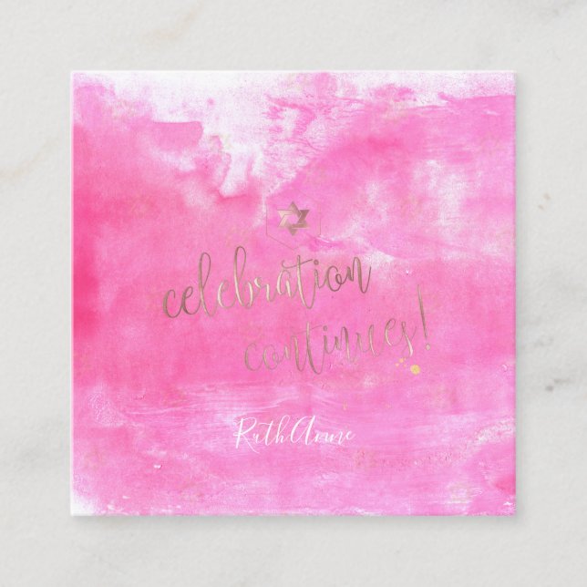 PixDezines Bat Mitzvah Celebration Cards ✡ Pink (Front)