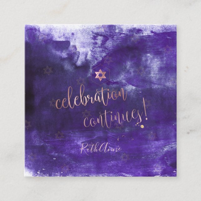 PixDezines Bat Mitzvah Celebration Cards ✡ Purple (Front)