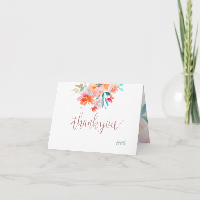 PixDezines Bat Mitzvah thank you/watercolor Thank You Card (Front)