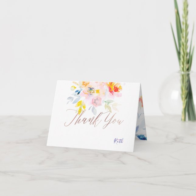 PixDezines Bat Mitzvah thank you/watercolor Thank You Card (Front)