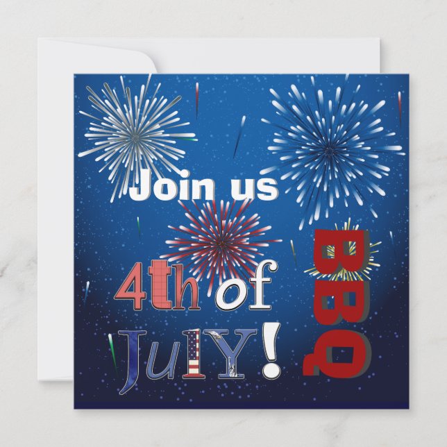 PixDezines BBQ, July 4th invites (Front)