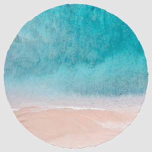 PixDezines Beach Aqua Blue Tropical Paradise Beach Towel