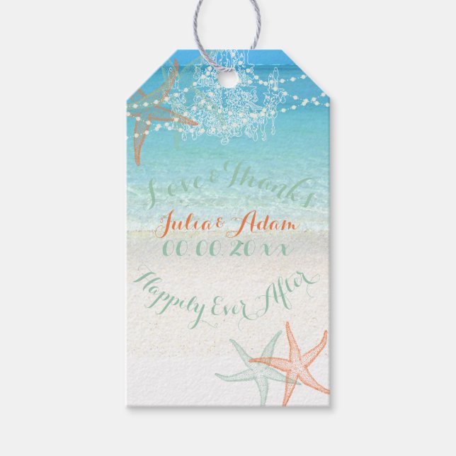 PixDezines beach/chandeliers/starfish Gift Tags (Front)