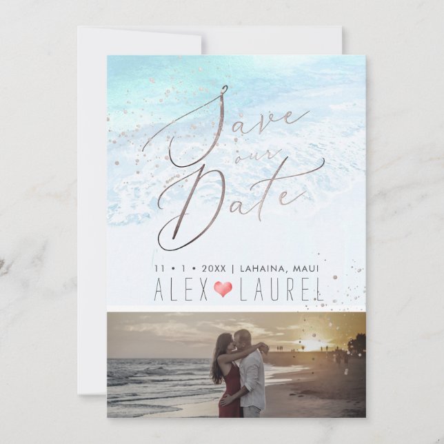 PixDezines Beach / Shoreline Save the Date Invitation (Front)