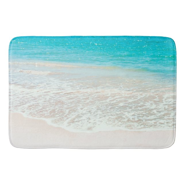 PixDezines Beach/Turquoise Blue Bathroom Mat (Front)