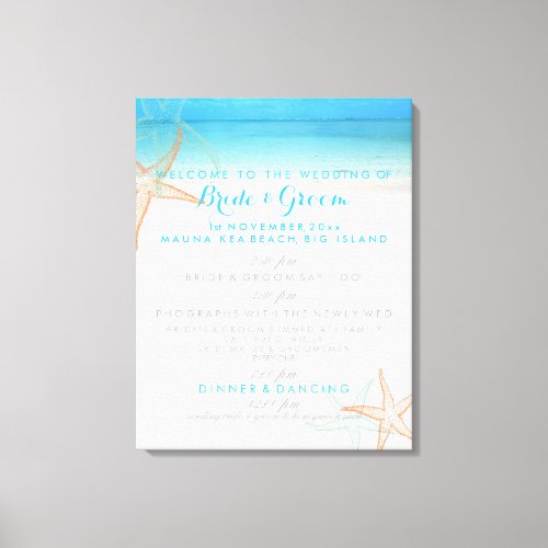 PixDezines beach wedding program Canvas Print