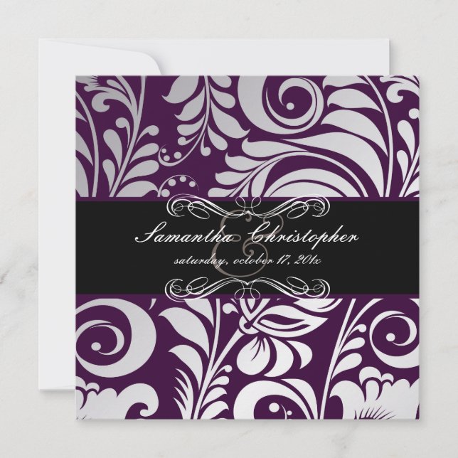 PixDezines Bellissimo Damask, Custom Color!! Invitation (Front)