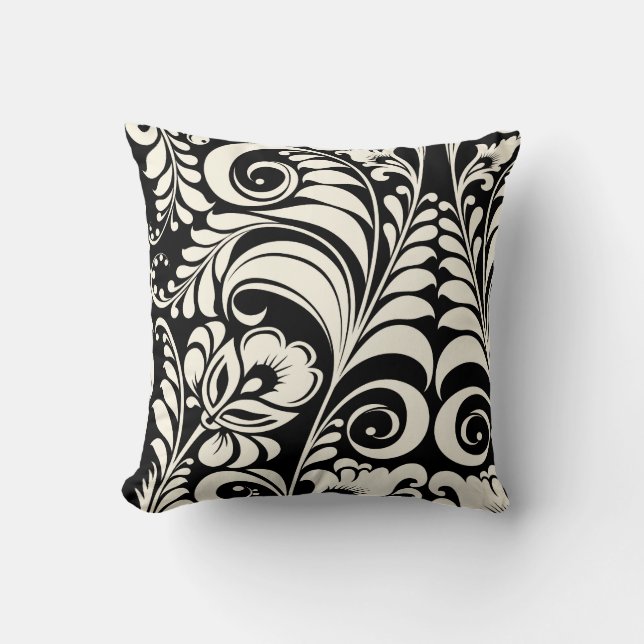 PixDezines bellissimo damask/diy background Throw Pillow (Front)
