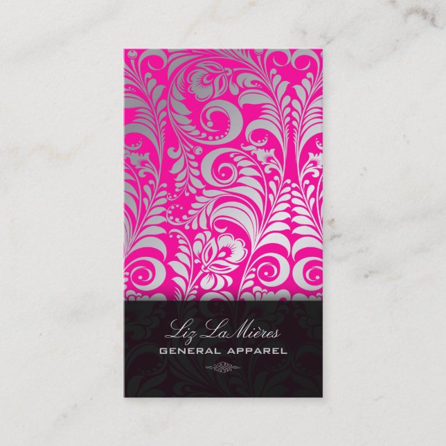 PixDezines Bellissimo Vintage Damask Business Card (Front)