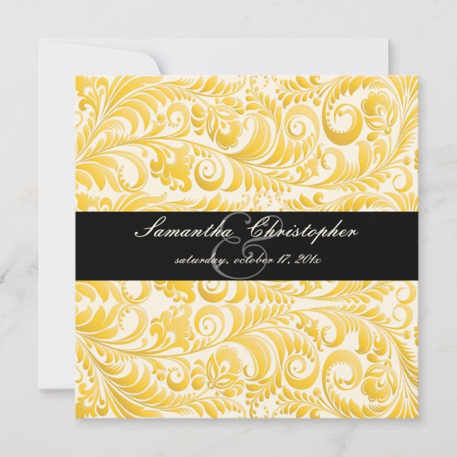PixDezines Bellissimo Vintage Damask Invitation (Front)