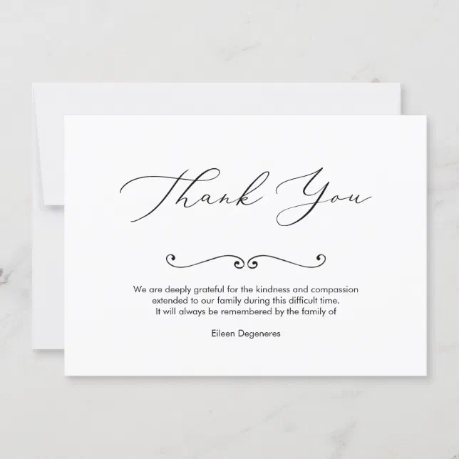 PixDezines Bereavement Thank You, after funeral Invitation | Zazzle