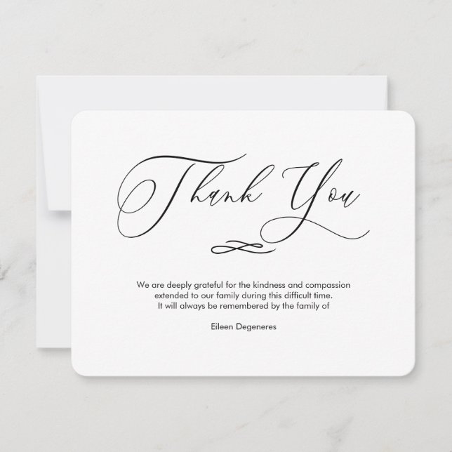 PixDezines Bereavement Thank You, after funeral Invitation (Front)