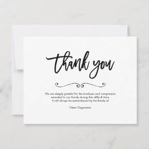 PixDezines Bereavement Thank You, after funeral You Card