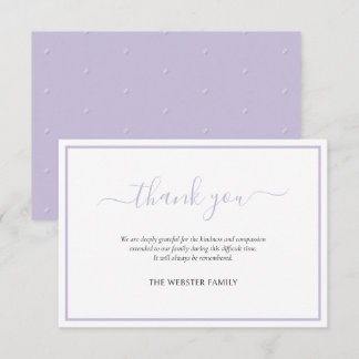 PixDezines Bereavement Thank You, Lavender Purple Invitation